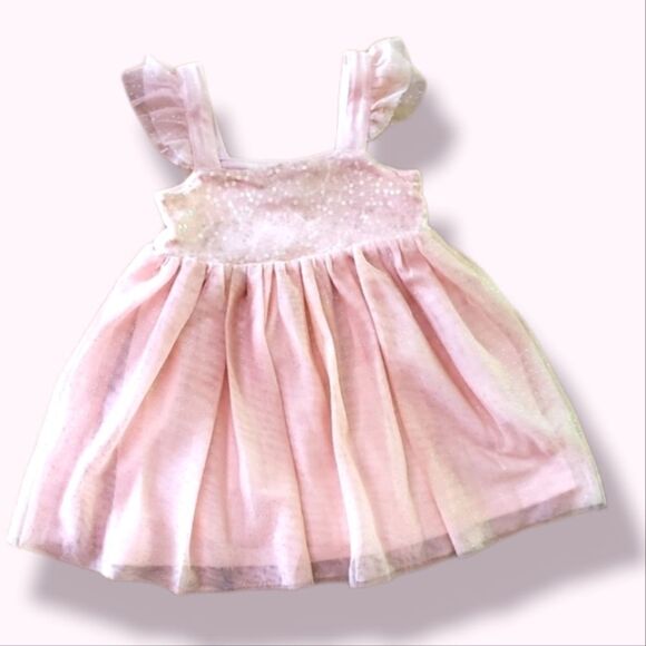 NWT Children's Place Rose Gold Shimmer Tulle Tunic Dress - Picture 1 of 9